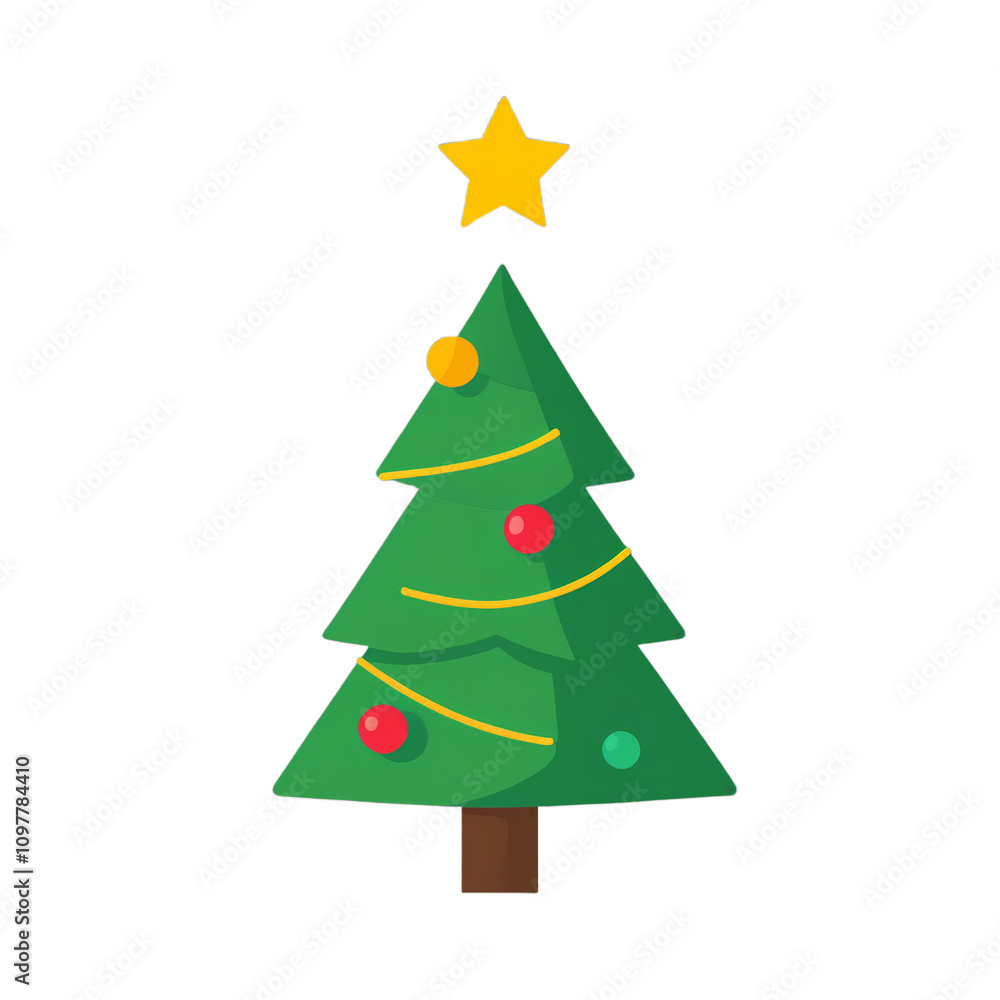 Simple minimalist cartoon Christmas tree vector illustration isolated Simple minimalist cartoon Christmas tree vector illustration isolated