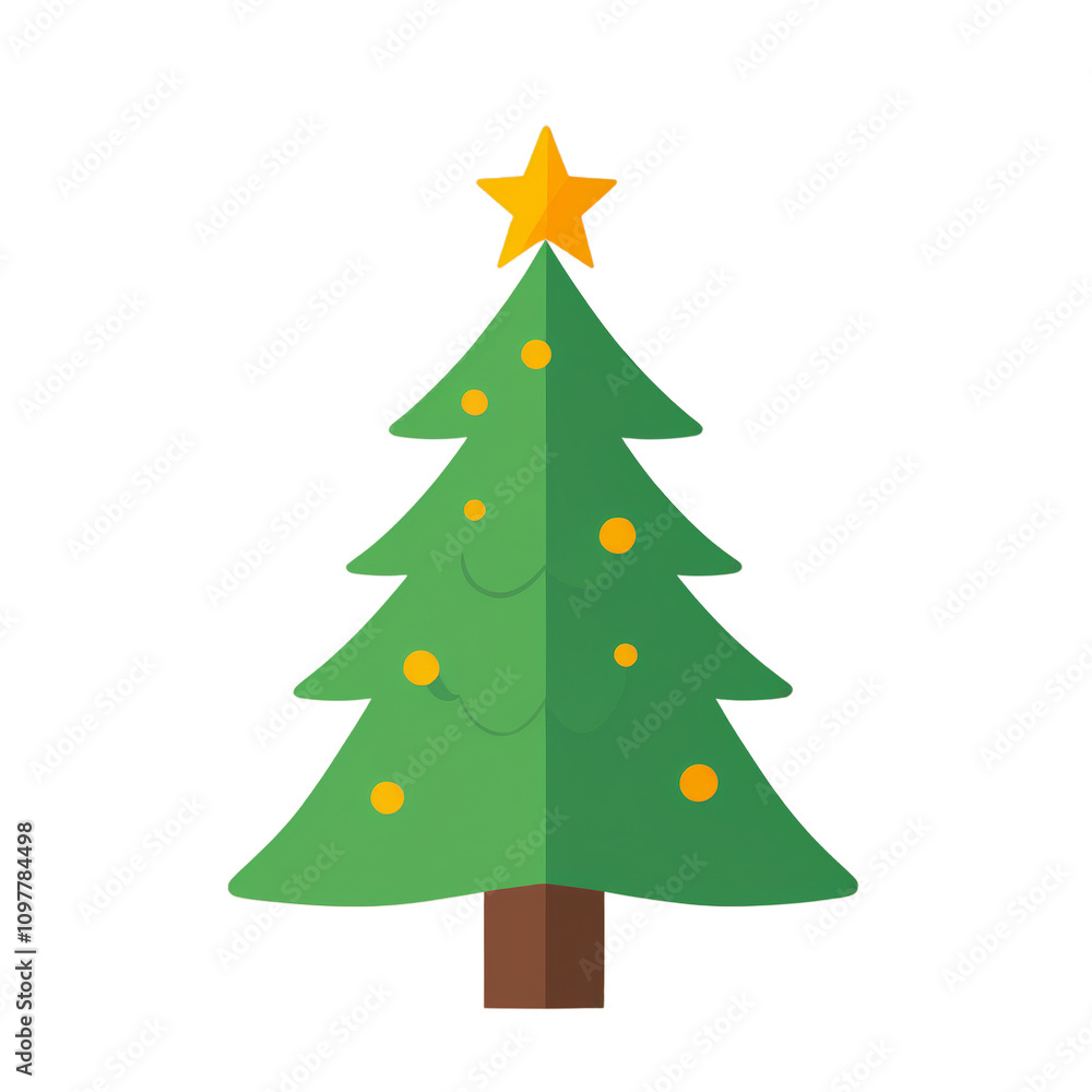 Simple minimalist cartoon Christmas tree vector illustration isolated Simple minimalist cartoon Christmas tree vector illustration isolated
