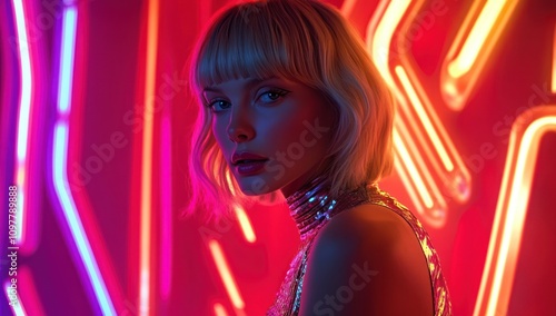 Neon Fashion Portrait