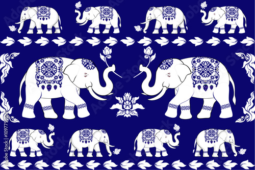 elephants pattern,thai pattern. seamless ,Traditional ethnic,thai pattern,fabric pattern for textiles,rugs, wallpaper,clothing, sarong, batik,wrap,embroidery,print,background,cover,vector illustration