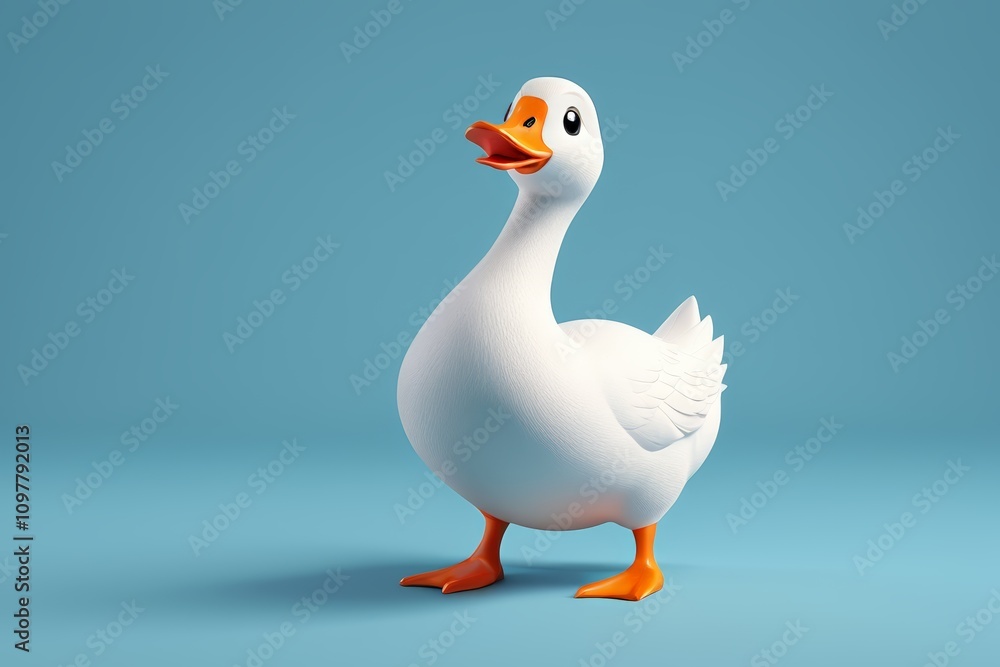 there is a white duck with orange feet and a yellow beak there is a white duck with orange feet and a yellow beak