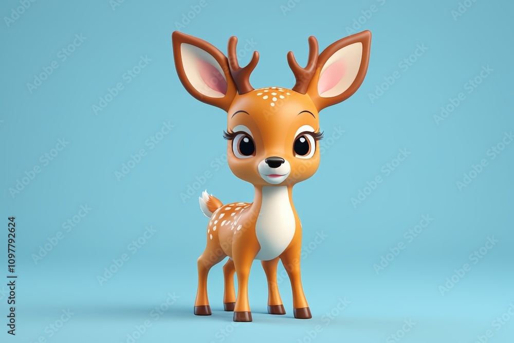a close up of a toy deer with a blue background a close up of a toy deer with a blue background