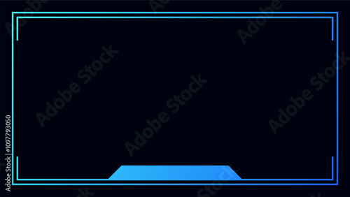 Landscape frame for video media player interface. Online stream futuristic technology style.