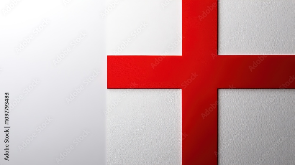 Obraz premium Red cross on white background.
