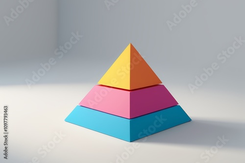 arafed pyramid of colored paper on a white surface