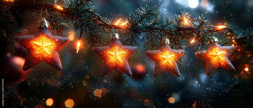 Magical christmas event of starry lights cozy home holiday decor festive atmosphere close-up celebrating the joy of christmas Magical christmas event of starry lights cozy home holiday decor festive atmosphere close-up celebrating the joy of christmas