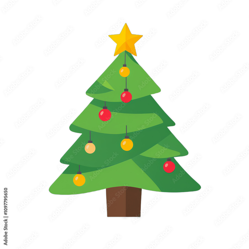 Simple minimalist cartoon Christmas tree vector illustration isolated Simple minimalist cartoon Christmas tree vector illustration isolated