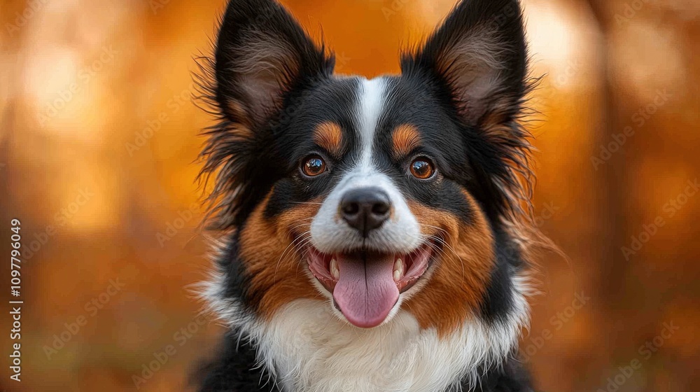 Happy Dog Portrait Autumn Park Pet Canine Furry Friend Smiling Wagging Tail Playful Happy Dog Portrait Autumn Park Pet Canine Furry Friend Smiling Wagging Tail Playful