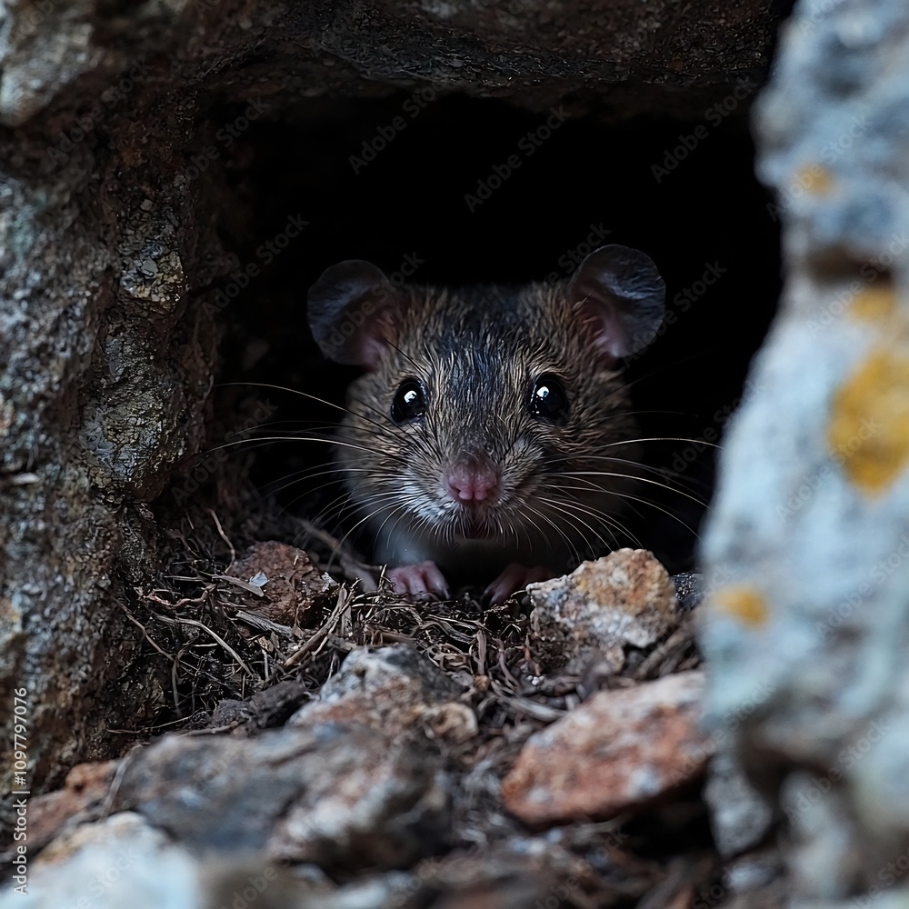 Rat Nest Made of Scraps and Paper in Dark Attic Corner Symbolizing Hidden Pest Issue Rat Nest Made of Scraps and Paper in Dark Attic Corner Symbolizing Hidden Pest Issue