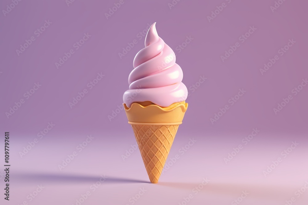 there is a pink ice cream cone with a white icing on it there is a pink ice cream cone with a white icing on it
