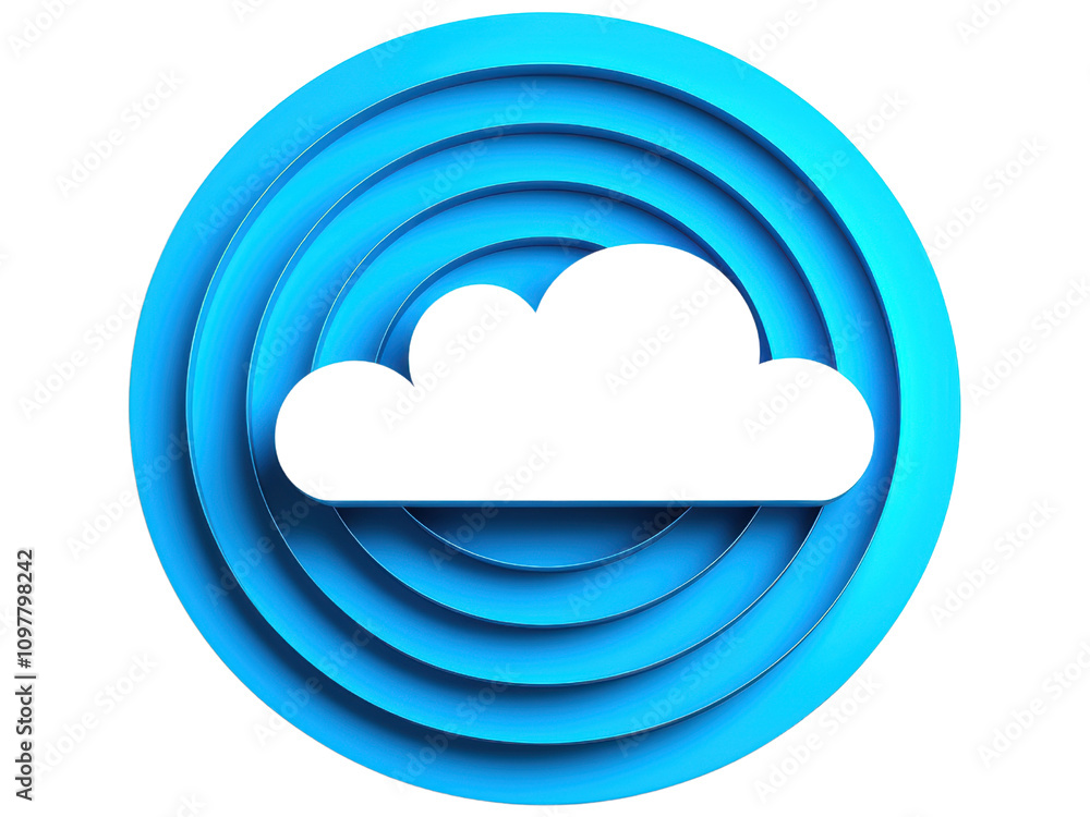 Modern Blue Cloud Design with Layered Background Modern Blue Cloud Design with Layered Background