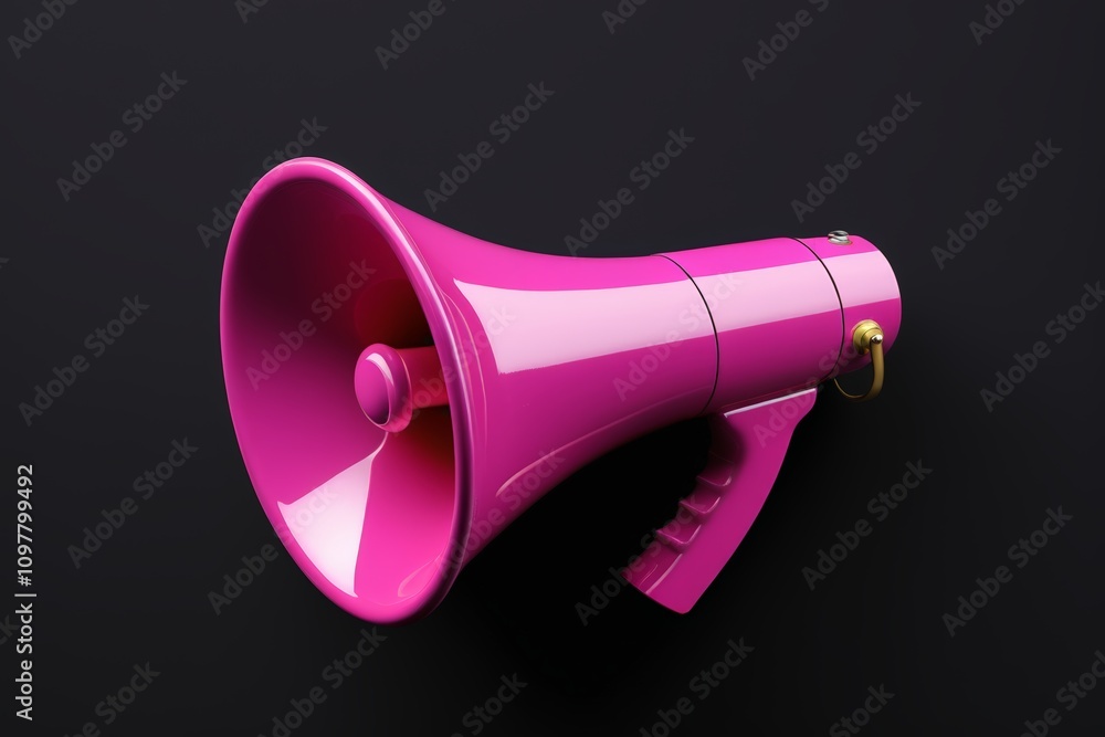 a close up of a pink megaphone on a black surface a close up of a pink megaphone on a black surface