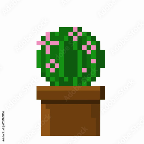 indoor flowers in pixel art photo