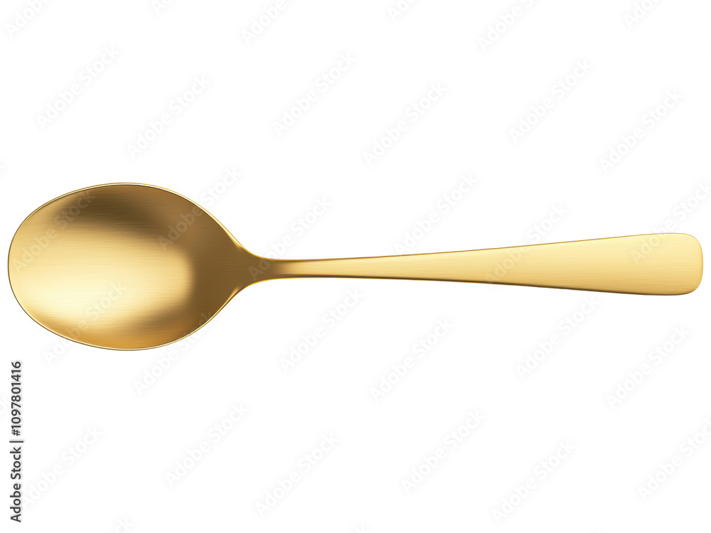 Elegant Gold Spoon on White Background Elegant Gold Spoon on White Background
