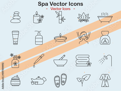 Icons representing spa and wellness services