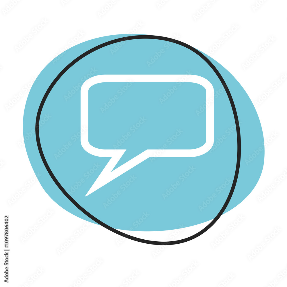 Sprechblase Button - Icon in blau und weiß Sprechblase Button - Icon in blau und weiß