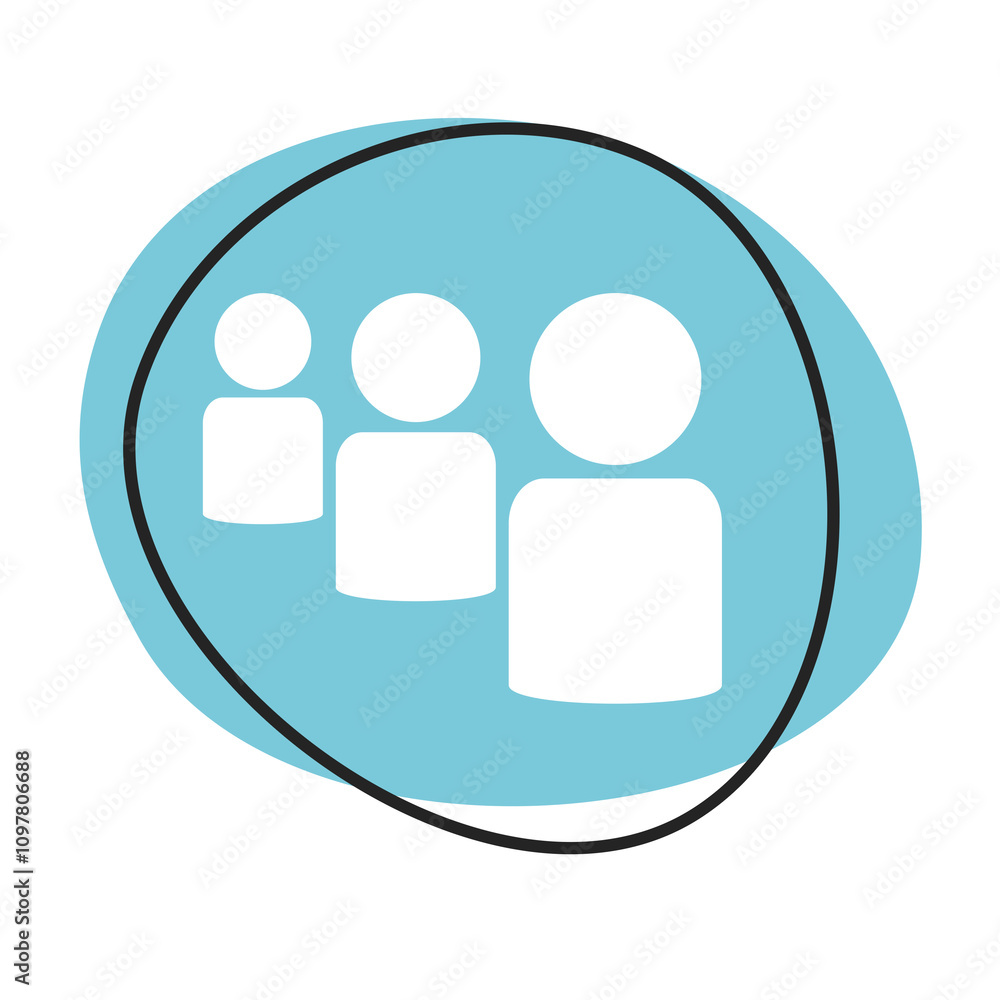 Gruppen Button - Icon in blau und weiß Gruppen Button - Icon in blau und weiß