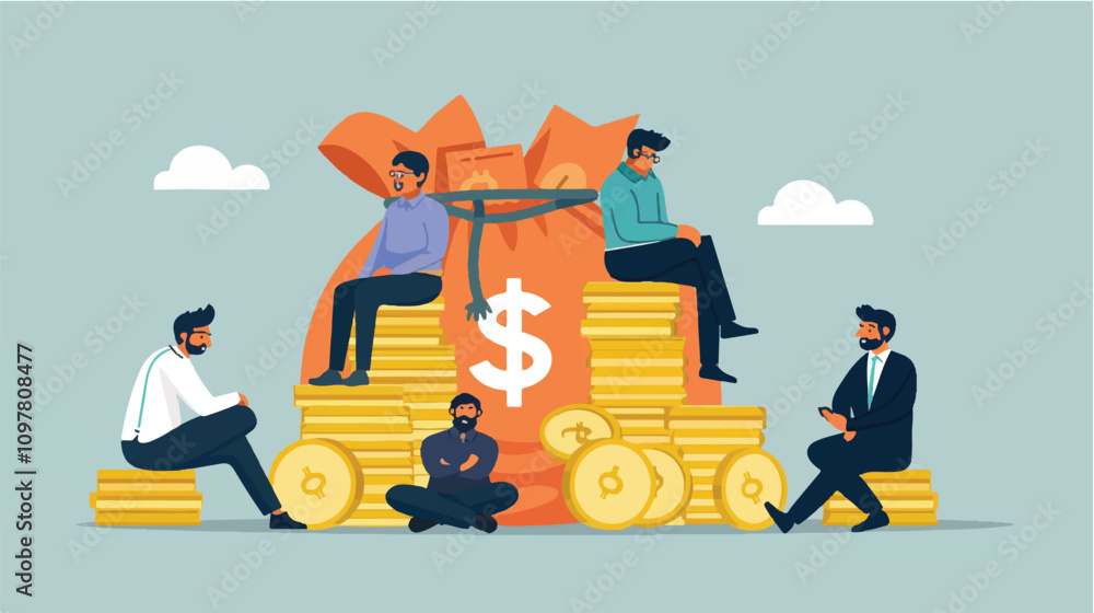 Fototapeta premium Financial Growth and Wealth Management Illustration