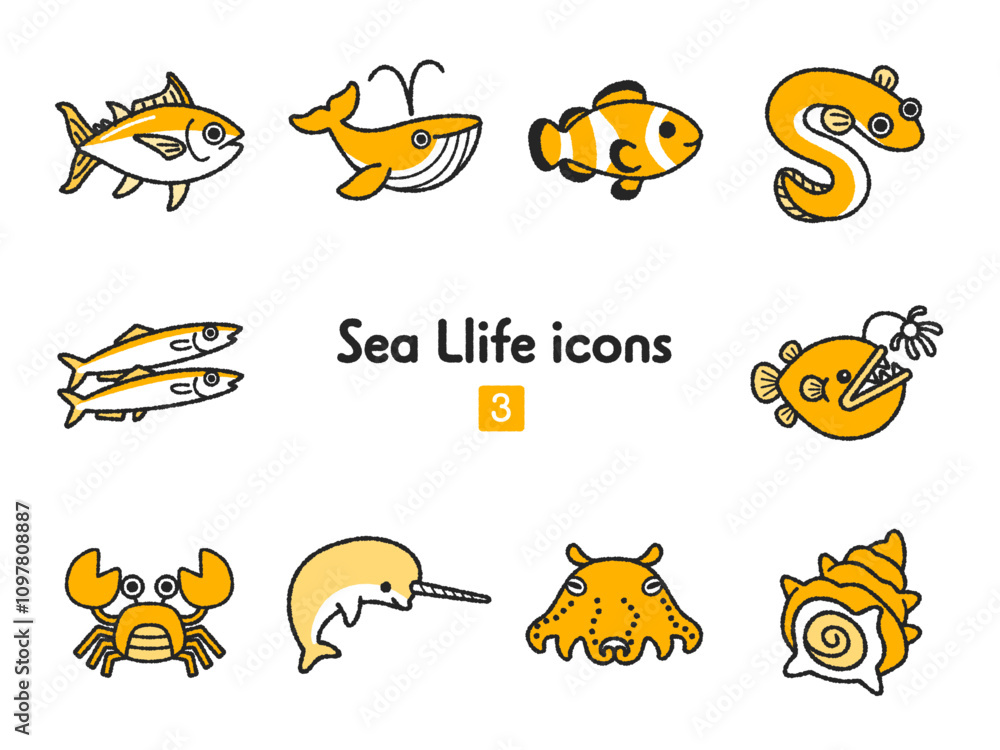 アイコン集_海の生き物3 アイコン集_海の生き物3
