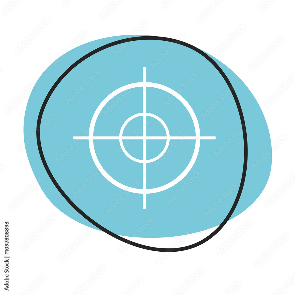 Fadenkreuz Button - Icon in blau und weiß Fadenkreuz Button - Icon in blau und weiß