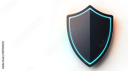 Free Download A modern shield icon with a glowing blue outline against a light background. - GFXLoad