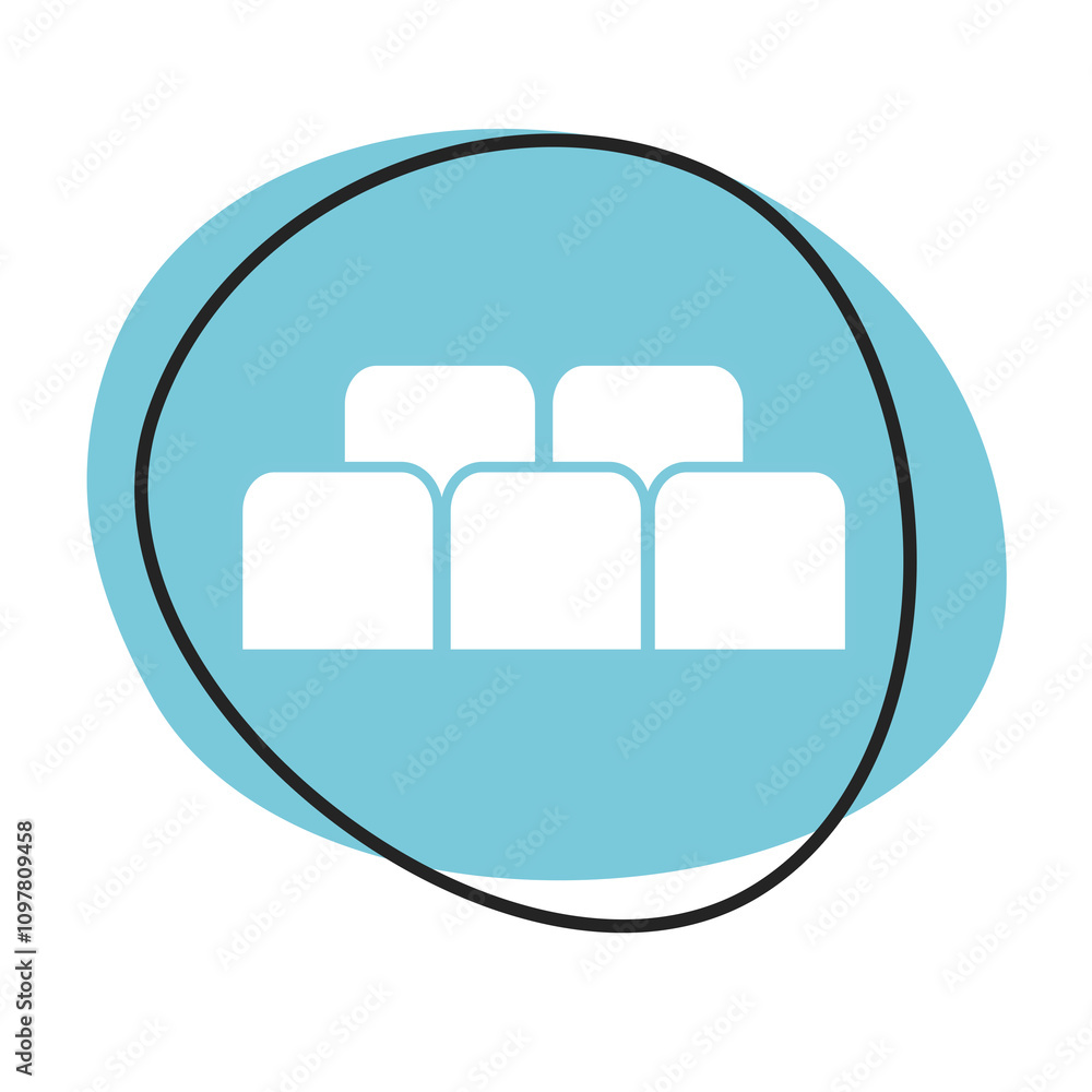 Sitzplätze Button - Icon in blau und weiß Sitzplätze Button - Icon in blau und weiß