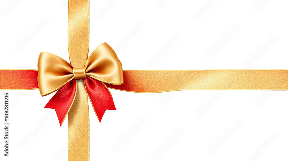 red and golden ribbon bow on a transparent background red and golden ribbon bow on a transparent background