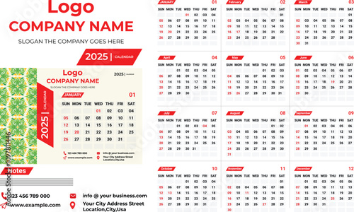 Calendar for Year 2025 (United States)