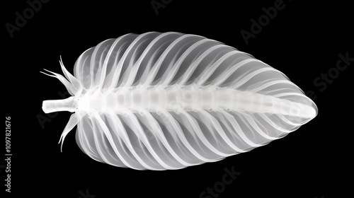 Translucent X-ray Image of a Sea Creature on Black Background photo