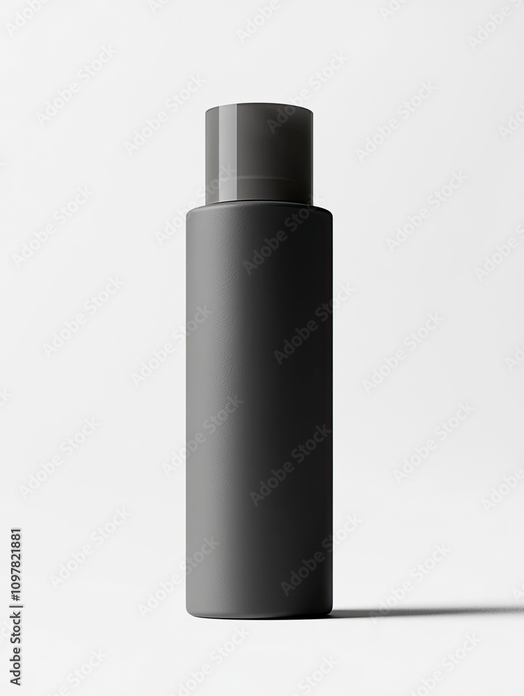 image of a perfume product bottle with a minimalist design. The bottle is cylindrical and matte gray in color. The bottle has a frosted cap. image of a perfume product bottle with a minimalist design. The bottle is cylindrical and matte gray in color. The bottle has a frosted cap.