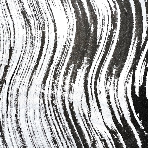 手描きの曲線、墨で描いた模様、墨で描いた波形、筆で描いた波形の線、波線の模様、波線の縞模様