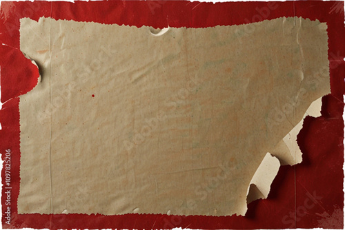 old vintage red scratch torn paper