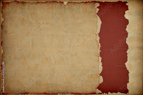 old vintage red scratch torn paper