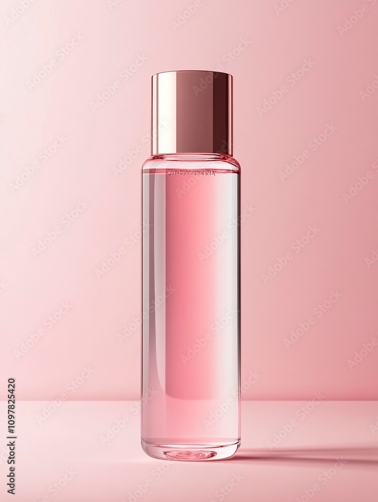 Essence Water packaging design is modern. The bottle is slim, cylindrical, and transparent with soft pink gradation, the cap is metallic. Essence Water packaging design is modern. The bottle is slim, cylindrical, and transparent with soft pink gradation, the cap is metallic.