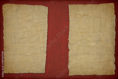 old vintage red scratch torn paper