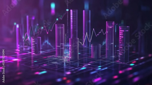 Wallpaper Mural Financial growth tracking with data visualization, perfect for business intelligence reports Torontodigital.ca