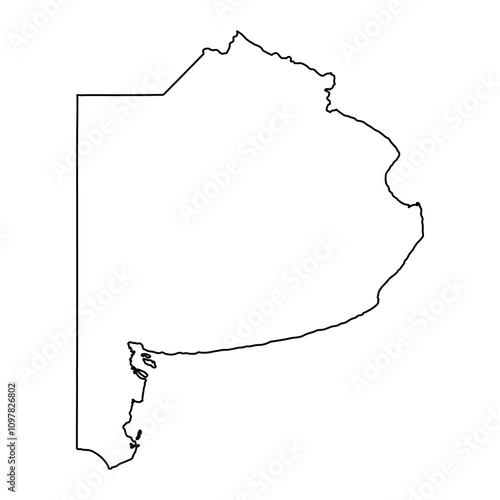 Buenos Aires Province map, administrative division of Argentina. Vector illustration.