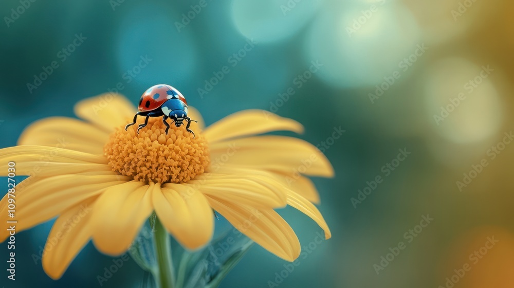 Ladybug on Yellow Flower Macro Photography Ladybug on Yellow Flower Macro Photography