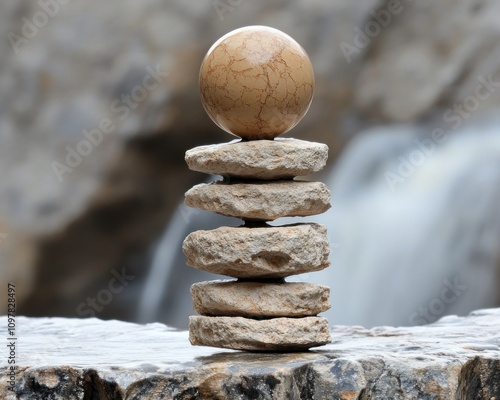 Balancing Act Risk-taking decisions with potential consequences, a precarious stack of stones representing the delicate balance between decision-making and the potential for both success and failure photo