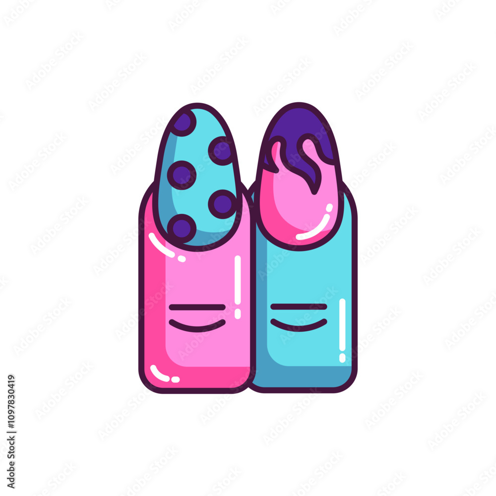 Nails Art Colorful Icon Illustration Nails Art Colorful Icon Illustration
