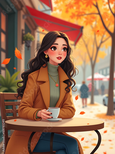 woman sitting in a cafe