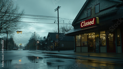 Wallpaper Mural Closed boutique storefront with elegant window display, symbolizing the end of a day and the anticipation of a new beginning Torontodigital.ca