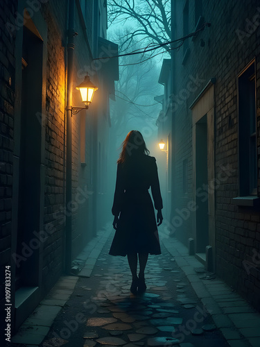 woman walking in the city