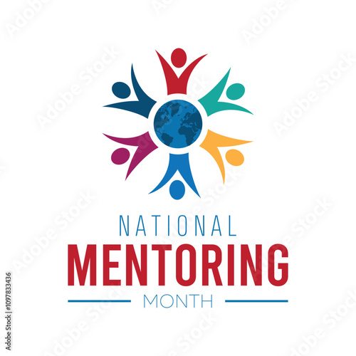 National Mentoring Month observed each year during January. Education Awareness concept. Vector template for banner, greeting card, poster with background.
