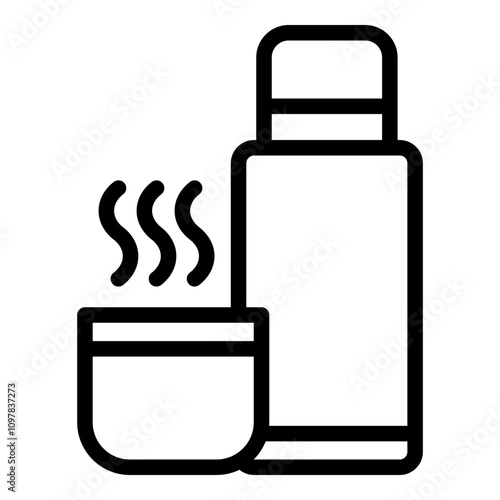 Thermos icon. Vector line icon	