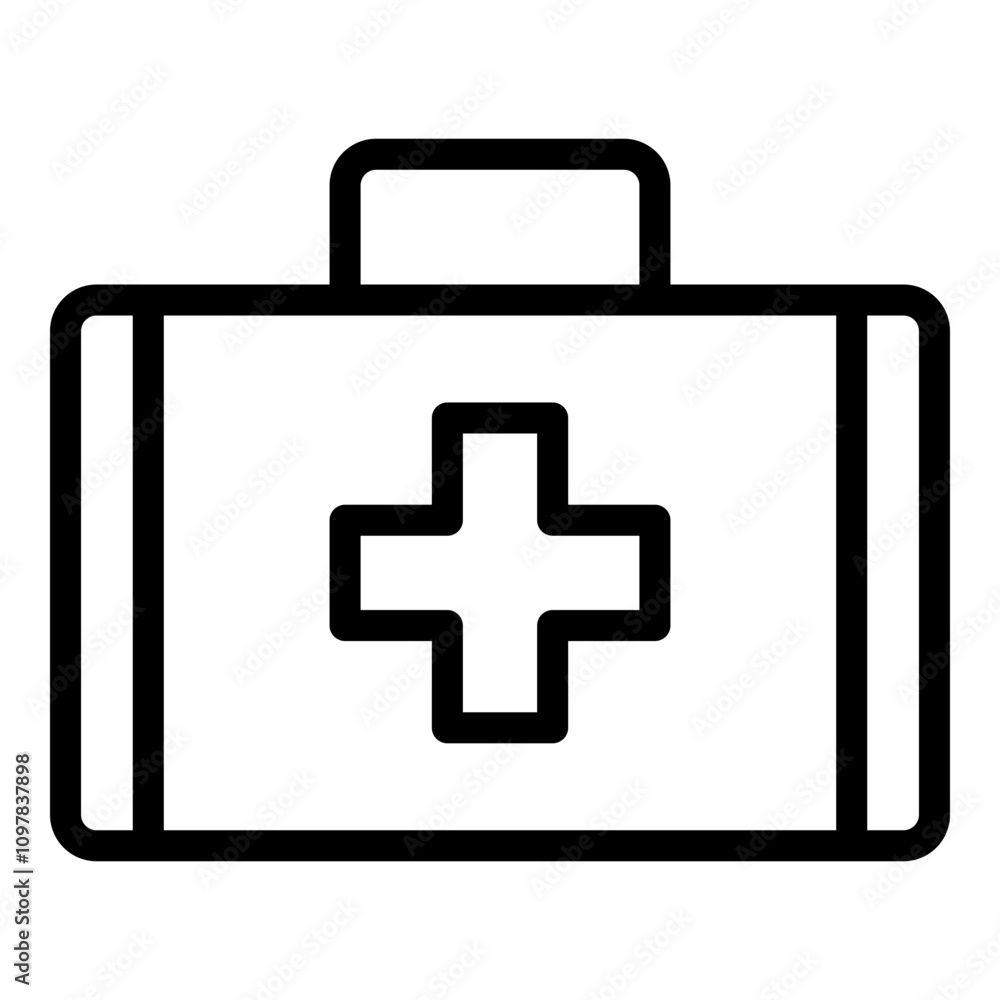 Obraz premium First aid kit icon. Vector line icon 