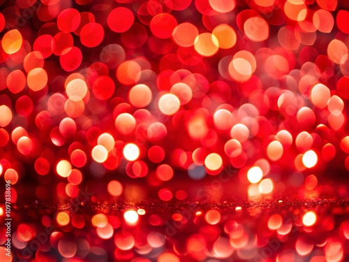 Defocused Abstract Red Lights Background for Captivating Visuals with Bokeh Effect and Depth, Perfect for Use in Creative Projects and Graphic Design Applications