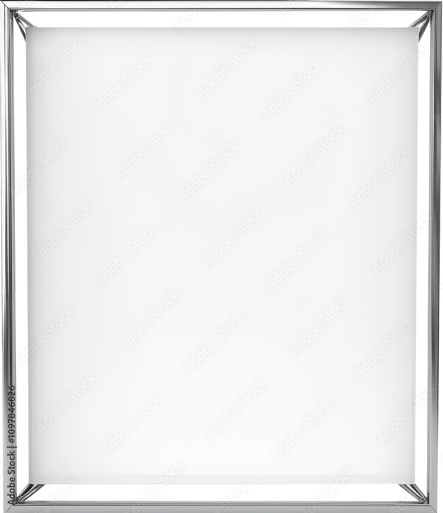 Empty silver frame ready for artwork display Empty silver frame ready for artwork display