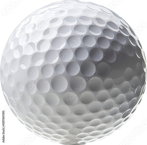 Close-up of a dimply white golf ball photo