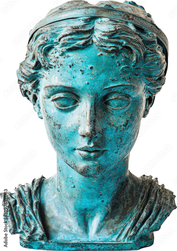 Obraz premium Antique turquoise statue of a female figure